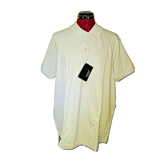 UltraClub Womens Polo Shirt Size 2XL Silver Classic Pique Side Split - Picture 1 of 7
